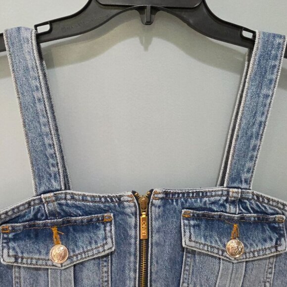 Liu Jo Milano Designer Jean Top & Skirt Set Women’s Size 6/27 Blue Denim - Picture 7 of 16